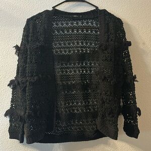 Volcom Stone Row fringe knitted cardigan size medium